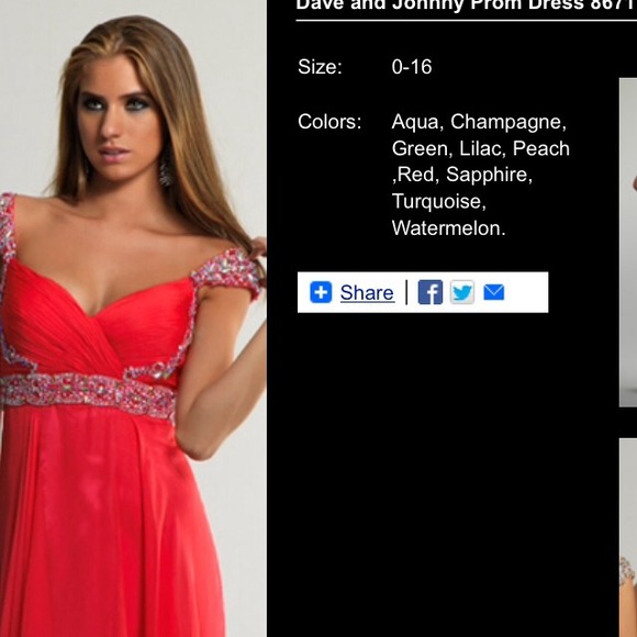 Stunning red Dave and Johnny prom/formal gown.