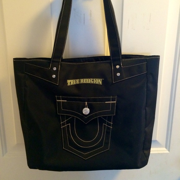 TRUE RELIGION BLACK TOTE BAG!!