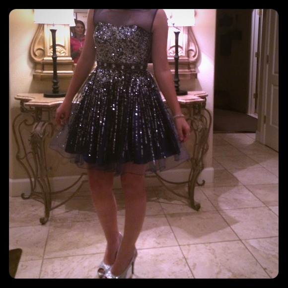 Sleeveless Short Sequin Dress by Sherri Hill 8525
