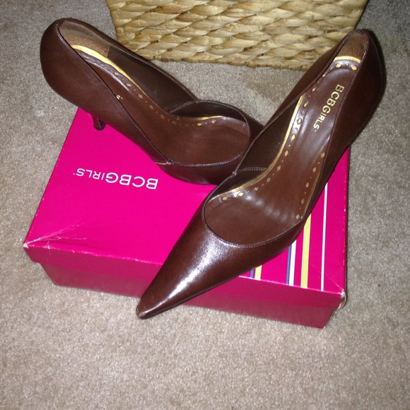 Brown BCBGirls Italian KID stiletto pumps
