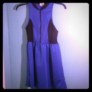 Zip Up Dark Blue& Black Dress