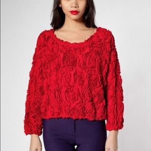 American Apparel 3d Mesh Jumper in red