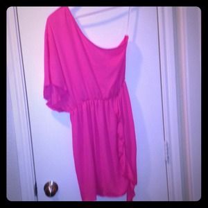 Pink one shoulder dress NWT