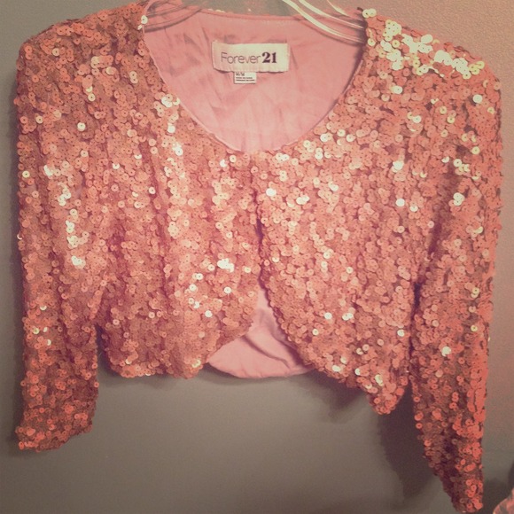 Sequin Cropped Cardigan.