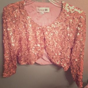 Sequin Cropped Cardigan.