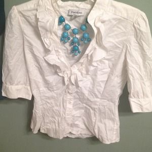 Bebe Ruffled Dress Shirt.