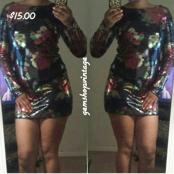 Floral sequin dress