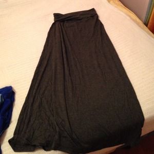 Grey fold over maxi skirt