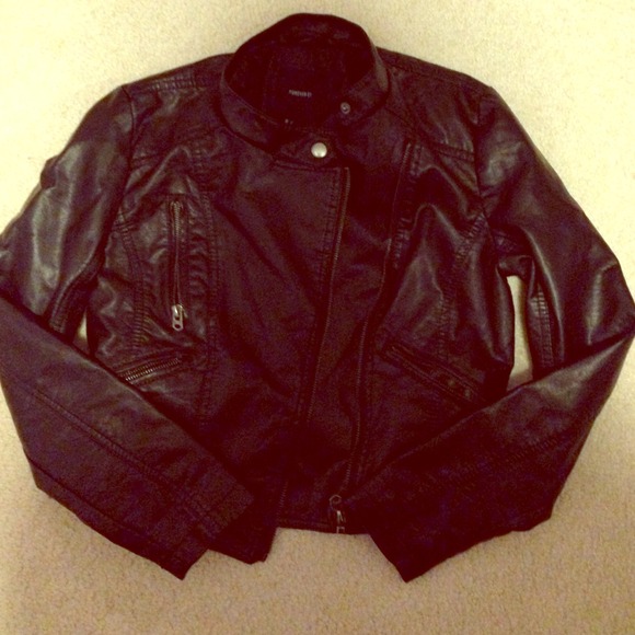 Forever 21 cropped leather jacket
