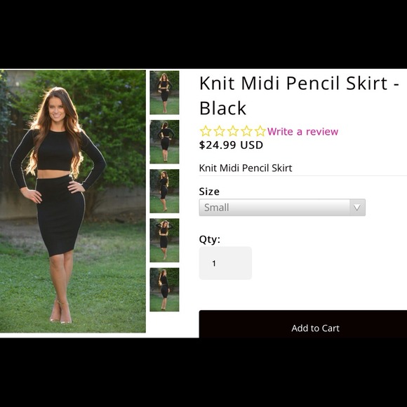 Black Pencil Skirt - Picture 3 of 4