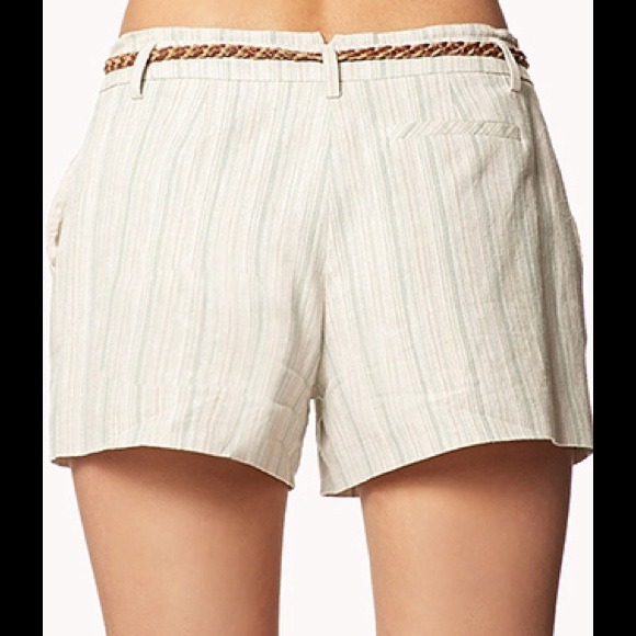 Metallic Stripe Linen- Blend Shorts - Picture 2 of 3