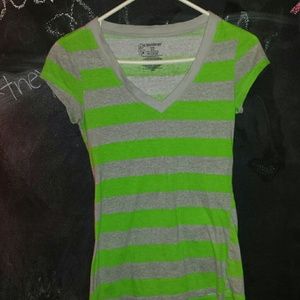 Striped V Neck