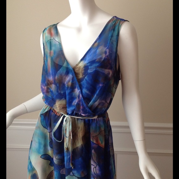 SOLD Jennifer Lopez Watercolor Print Dress - Picture 4 of 4