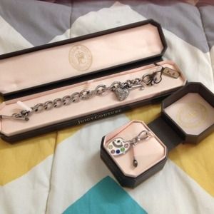 Juicy Couture Pave Heart Bracelet & Painters Charm