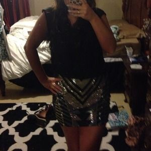 Buckle Black dress with embellished bottom