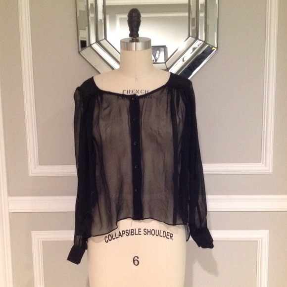 Millau Black Sheer Blouse