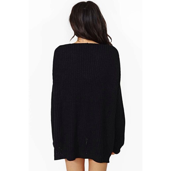 Nasty Gal Cambridge Knit Sweater in Black - Picture 2 of 3