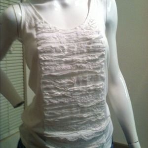 White destroyed cotton tank top size med jcrew