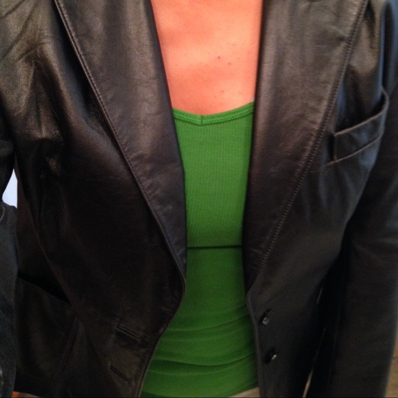 Black leather blazer (not faux)