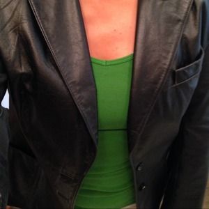 Black leather blazer (not faux)