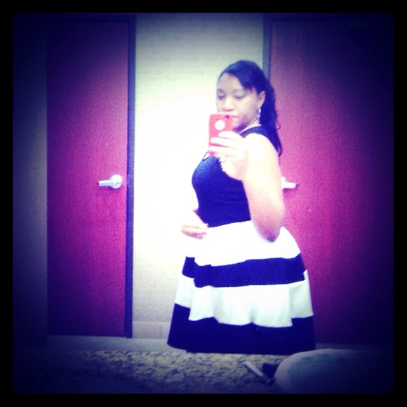 Black and white dress.
