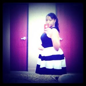 Black and white dress.