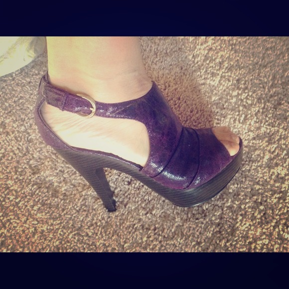 Deep purple platform/stilettos. Worn once.