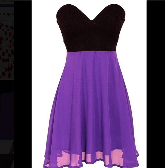 Dresses & Skirts - Purple and black sweetheart dress