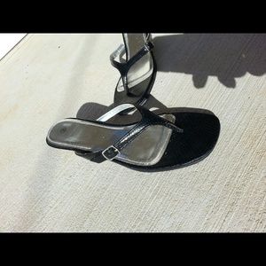 Black n silver sandal pumps SOLD