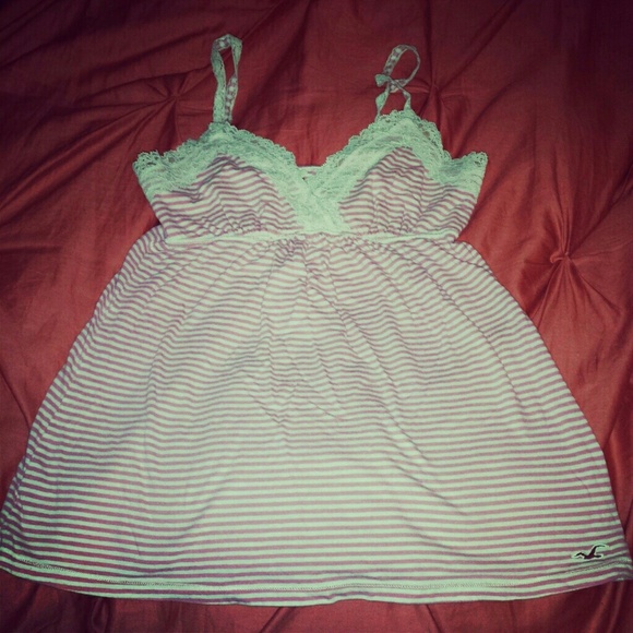 Pink and Cream Striped Babydoll Tank