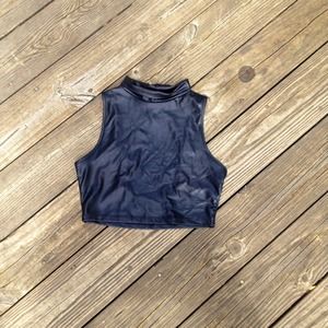 Cute leather skirt and crop top