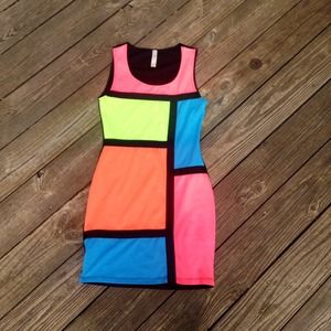 Color block bodycon dress
