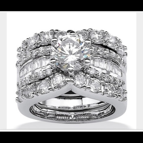 CZ Engagement & Wedding Set