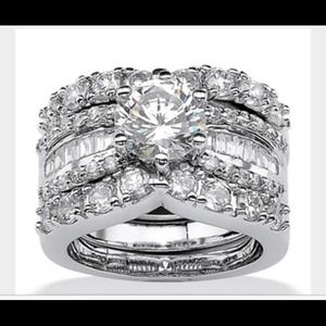 CZ Engagement & Wedding Set