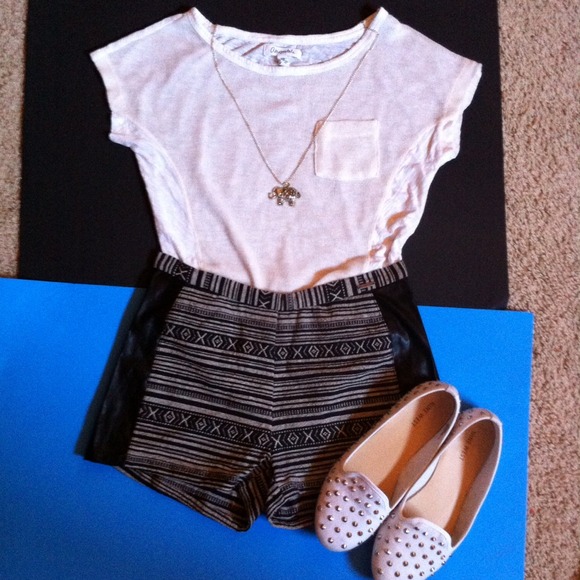 Creme and white crop top