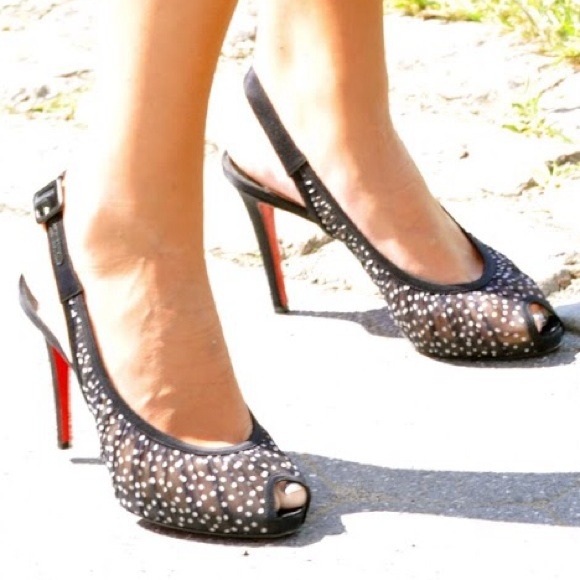 Christian Louboutin "Eva Diva" Polka Dot Heels