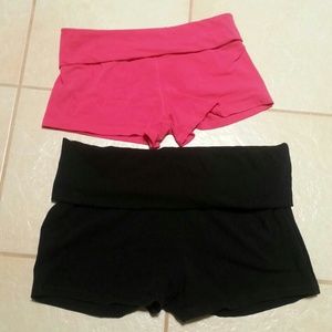2 pairs cotton spandex yoga/booty/lounge/pj shorts
