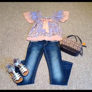 Anthropologie Pink and Blue Shirt