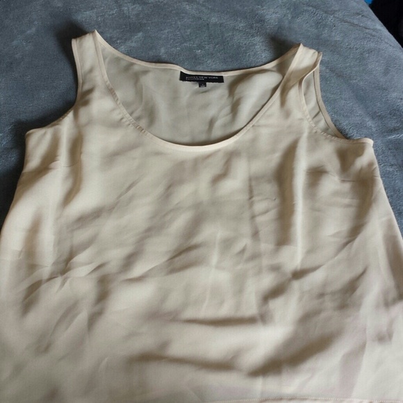 See thru cream blouse