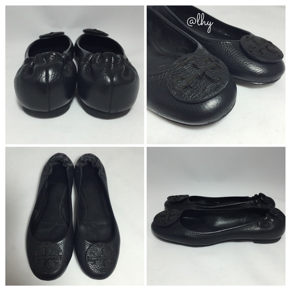 ❌SOLD❌TORY BURCH REVA FLATS - BLACK LOGO - Picture 2 of 4