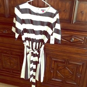 Black and white striped dress