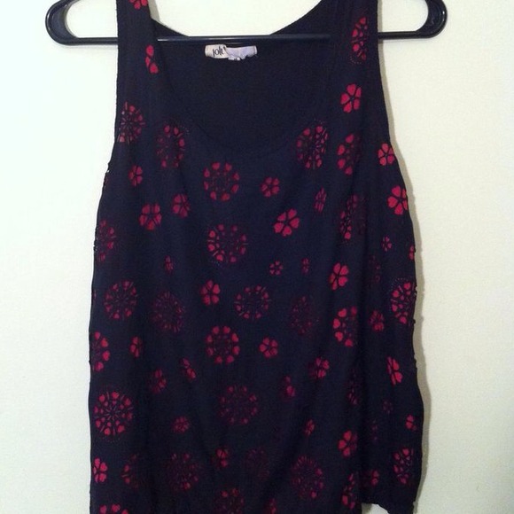 Black and pink floral top