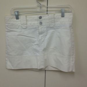 White jean miniskirt