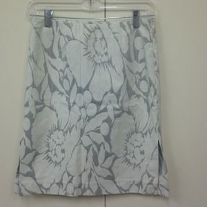 Grey and cream floral skirt