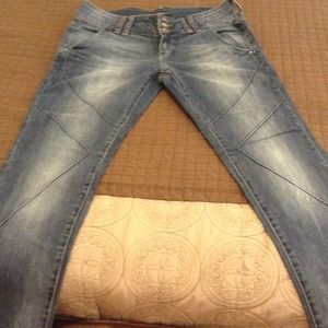 Esprit jeans detailed stitching,crystal on pockets