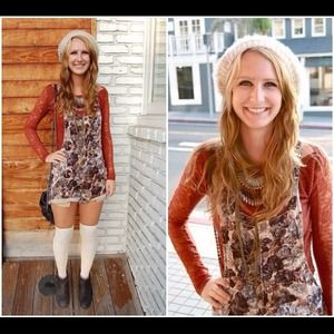 FP Floral Printed Velvet Overalls Romper