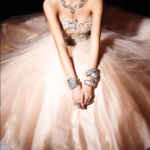 Beautiful gown. Has a lot of sparkly bead work.