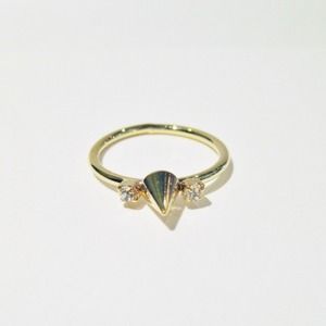Spike & Gem Ring- Gold