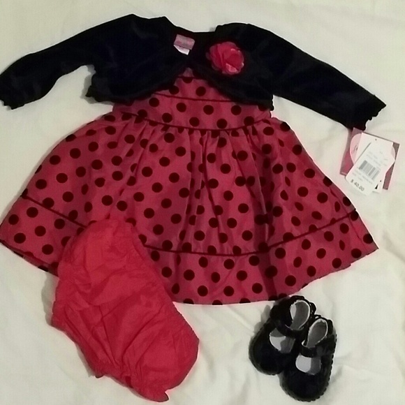 NWT 12 -month dress w/cardigan & diaper cover