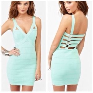 Nasty Gal mint bandage dress